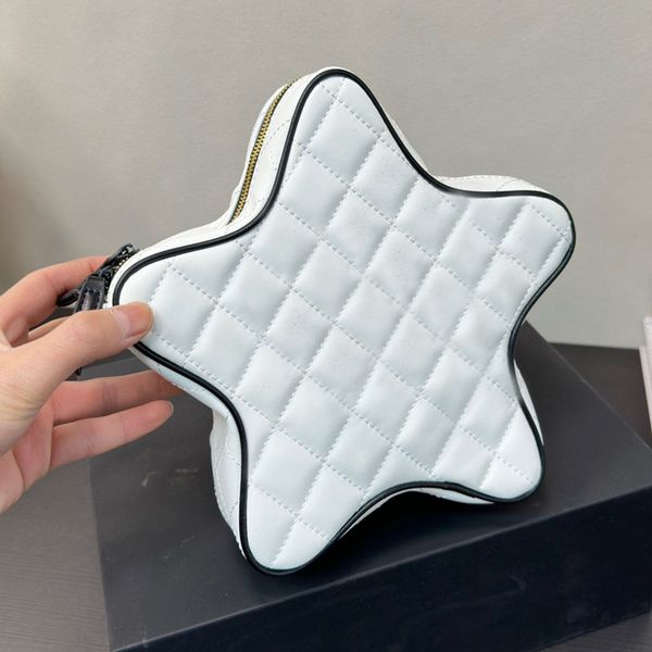 

Real leather Woman Women luxurys Designers bags Star Crossbody bag Shoulder bag Handbags Messenger Chain Bag Wallet lady clutch Fortune bag 22m, Silver