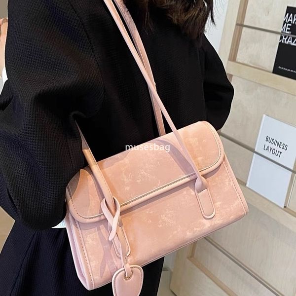 

Summer Halo Dye Stick Bag, Korean Minority High end One Shoulder Bag Versatile Early Eighth Commuter Bag Underarm Bag Trendy, Pink