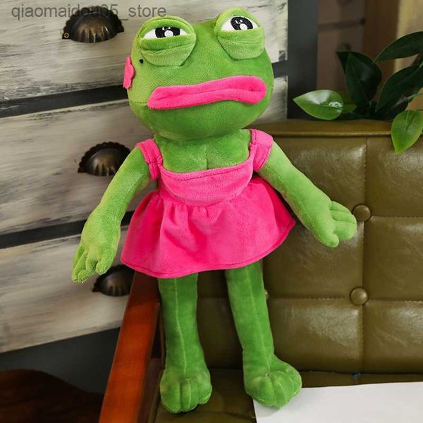 

Dolls 45cm Toy Soft Stuffed Pillow Magic Expression Pepe The Sad Frog Animal Plush Doll Birthday GIfts For Kids 230203 Q240625, Pink