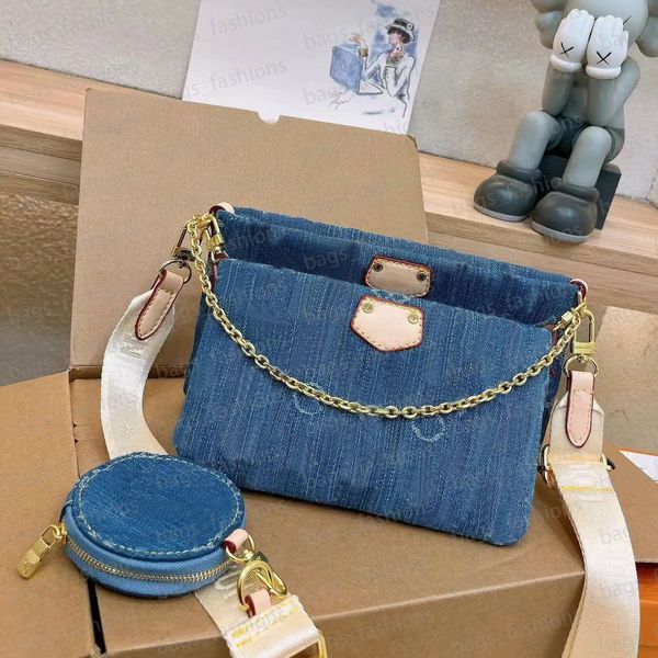 

Designer Shoulder Fashion Gold Chain Tote Handbag Coussin Summer Women Bag Underarm Crossbody Bags Single Handle Package Denim Style 9a, #1