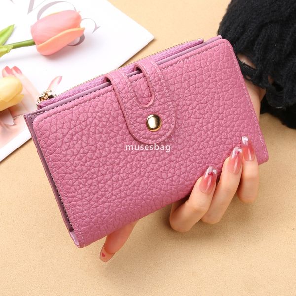 

High quality women's designer classic retro wallet short ins simple and practical multifunctional wallet card slot handheld bag zero wallet wallet wallet, Coffee