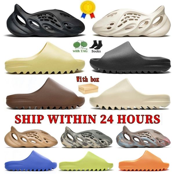 

Designer slides Slippers foam runner Men Woman slider Foam Runner Mineral Blue Onyx Pure Sandals Slipper Bone Resin Clog Desert Ararat slides shoe, #-13