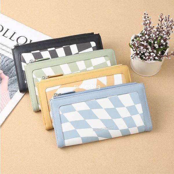 

Fashionable Women's Advanced Sense New Korean Classic Retro Lightweight Wallet Long Student Fashion Practical Multi functional Zipper Pocket Wallet, Blue