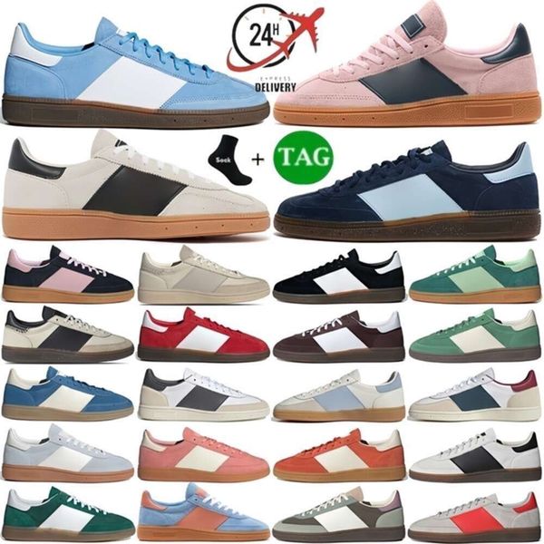 

Handball spezials shoes sneakers Navy Gum Aluminum Bright Red Clear Pink Core Black flat comfortable trainers for mens and womens