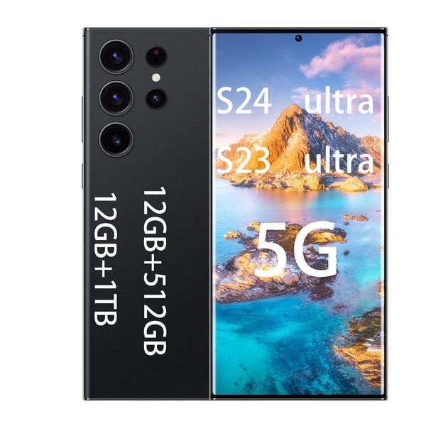 

S24 Ultra Dual SIM 4G 5G Android Phone 16GB+1TB 6.8HD+ Display 13MP+50MP Camera Android 13 Mobile Fingerprint Face ID, Purple