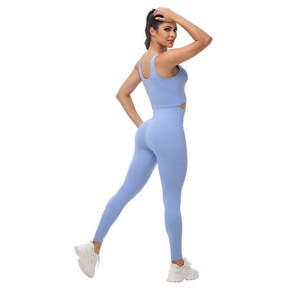 Two Pieces Yoga Clothes Women Tracksuit Athletic Wear Pilates Fitness Suit Gym Workout Push Up Clothes Sports Bra Leggings Suit