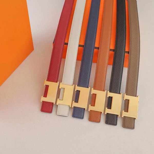 

Mens Designer Gold button Belt Width 2.4cm 6 colors belt Style Classic Ladies Waistband High Quality 95-125cm Length, G1
