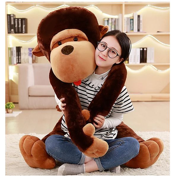 

80/110cm Giant size cartoon Big mouth monkey the Gorilla plush doll stuffed pillow playmates toy 240617, White