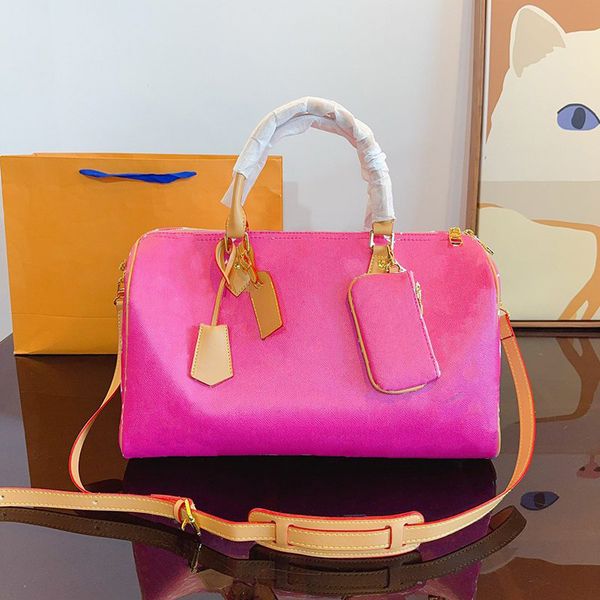 Designer Pink Travel Bag Women Tote Fashion Shoulder Bags Purple Outdoor Handbag 40cm Tom_bag