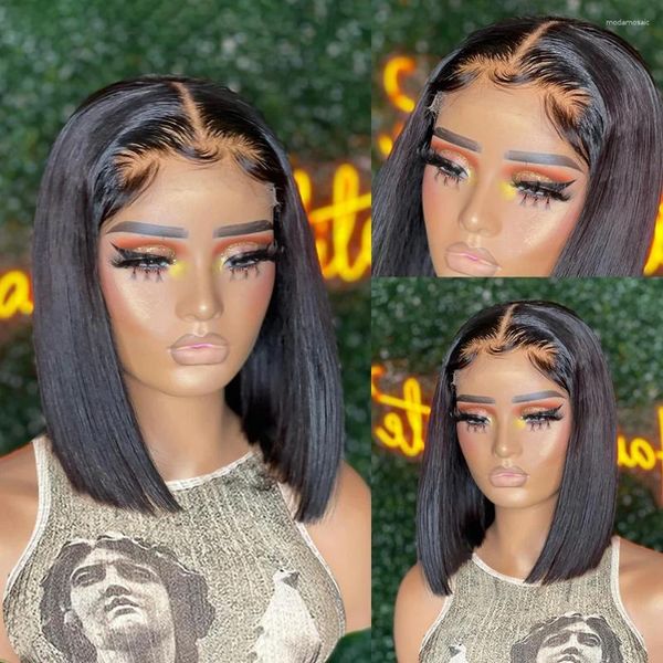 

Lace 13x4 Front Human Hair Wig Transparent Frontal Wigs For Black Women Short Bob Glueless Remy Straight Natural al s, 13x4 lace frontal
