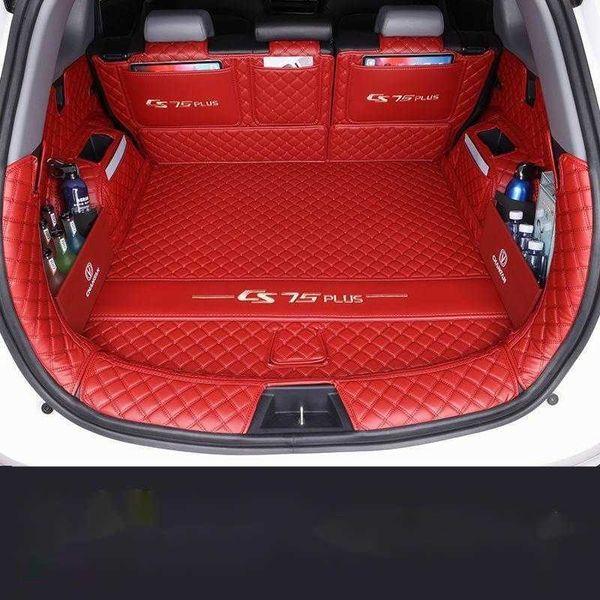 

COOPER MINI 2024 S F54 F55 F56 F57 F60 R60 CLUBMAN S247477 Trunk Mats Red Artificial Leather Waterproof Full Covered Car Trunk Liner 247477, Red1