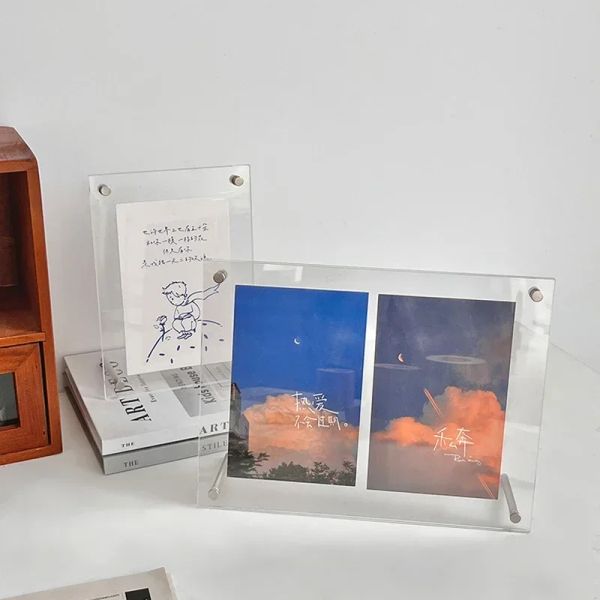 Transparent Photo Frame Acrylic Photocard Holder Picture Frame Photocard Display Stand Magnetized Room Decor Marco De Fotos
