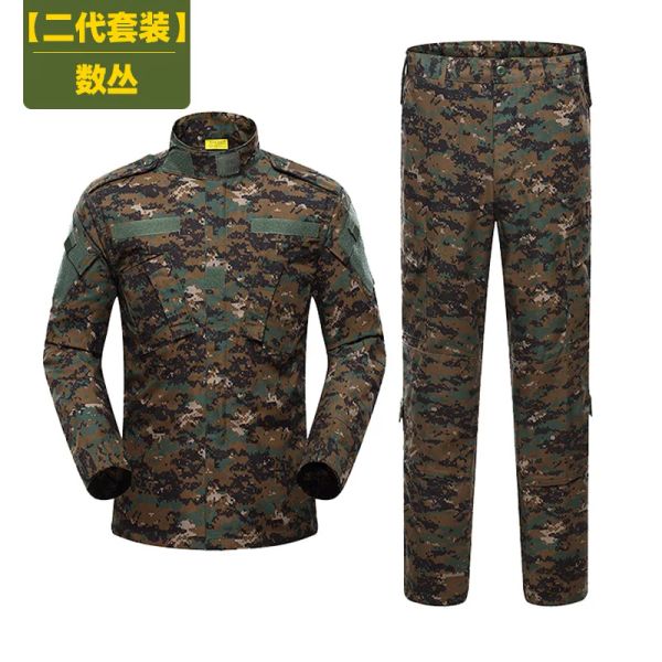 BDU Uniform Combat Suit Woodland Camouflage Airsoft Battlefield Working Training Clothes Men's Clothing