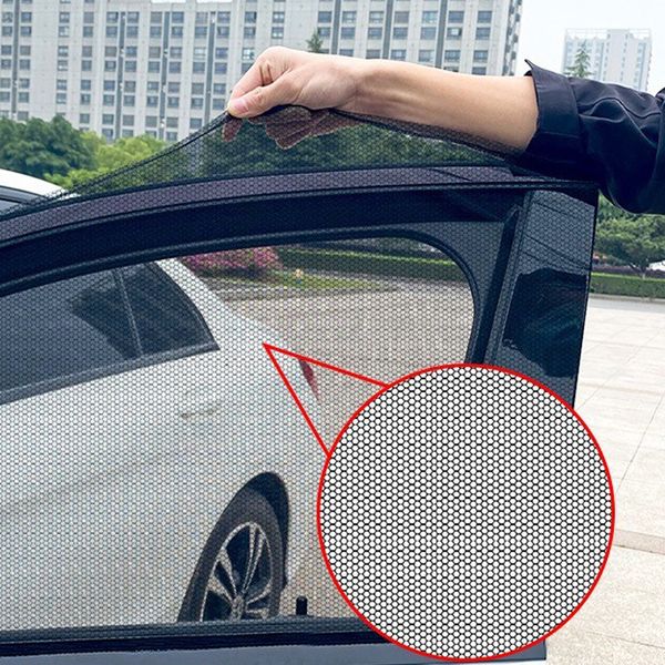 

Window 2pcs Car Sunshade 2PCs Mesh Car Styling Breathable Sun Shade Curtain Auto Rear Side Window Sun Visor Cover UV Protective, Black