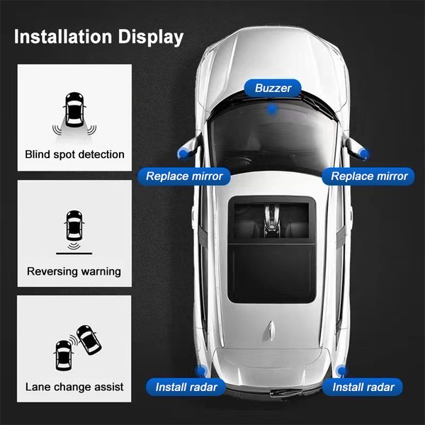 

Rearview Car Mirror Blind Spot Monitoring System BSD BSA BSM Radar Parking Sensor Assist Lane Changing For Kia K3 2018-2023