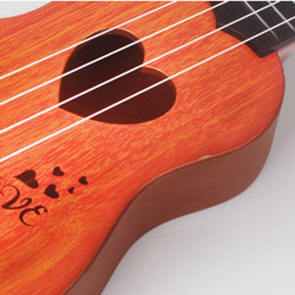

Small Children Size Musical Instruments Imitated Ukulele Mini Guitar Playing Toy with Four Strings