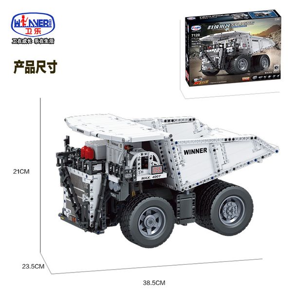 

High-Tech Winner Engineering Series Remote Control Terex T284 Mining Excavator Dump truck Model Building Blocks Bricks Toys