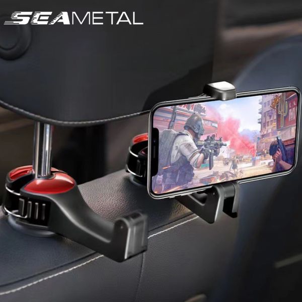 

Universal SEAMETAL Car Headrest Hook Phone Holder Multifunctional Auto Seat Back Hanger Rear Seat Clips for Car Accessories