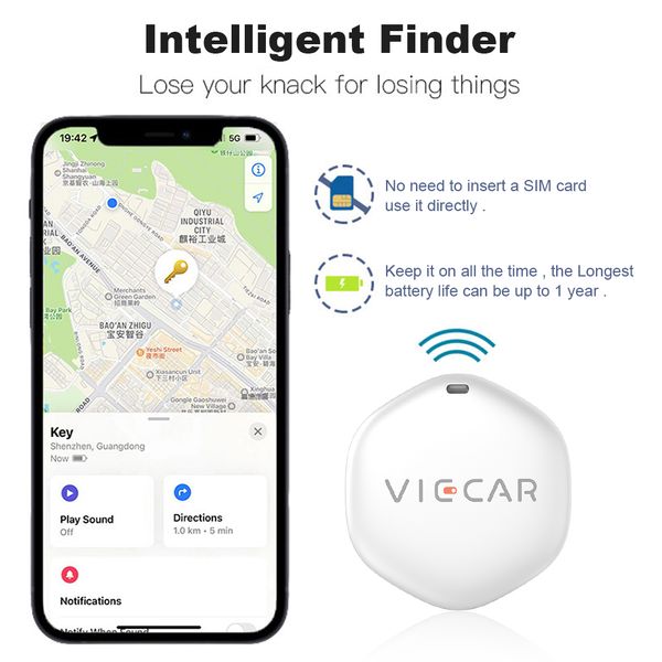 

Positioning Mini Device Bluetooth-compatible GPS Locator with Apple Find My APP Pet Kids Smart Finder Key Wallet Tracking Finder er er, Default