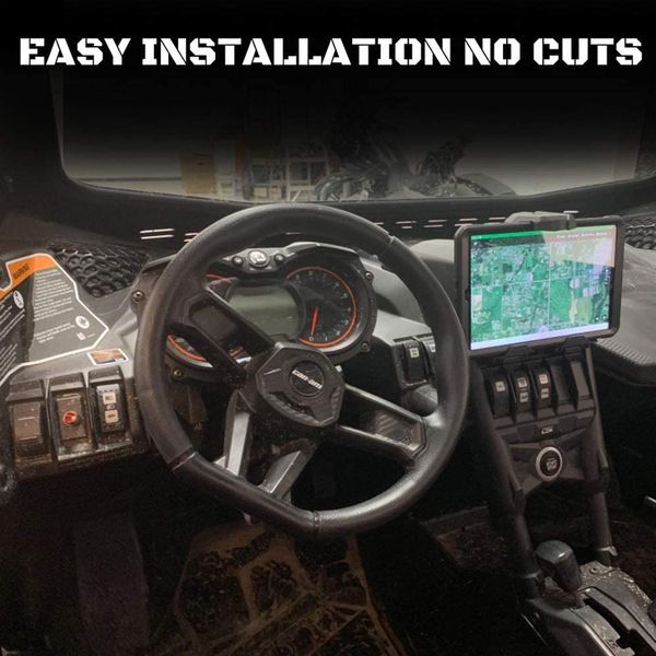 

Electronic Black Device Holder With Integrated Storage For 2017-2023 Can Am Maverick X3 Models