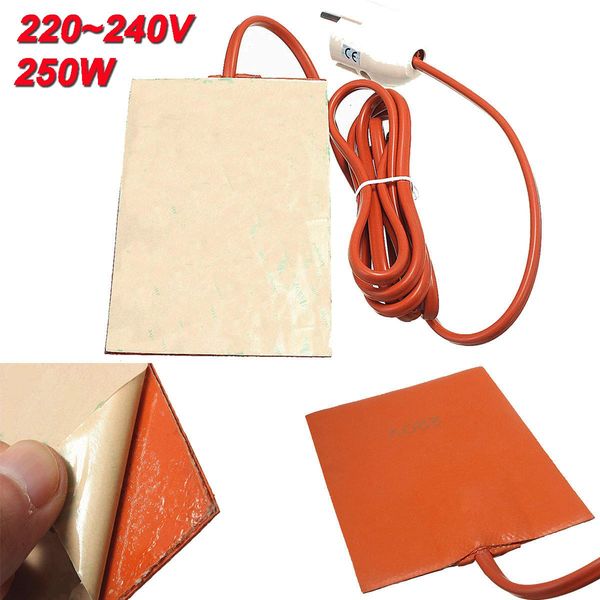 

Engine Oil Car Pan Sump Tank Heater Pad 250W Silicone oil heating Pad Engine Oil Tank Wear Protect With EU Plug 110-220V, Black