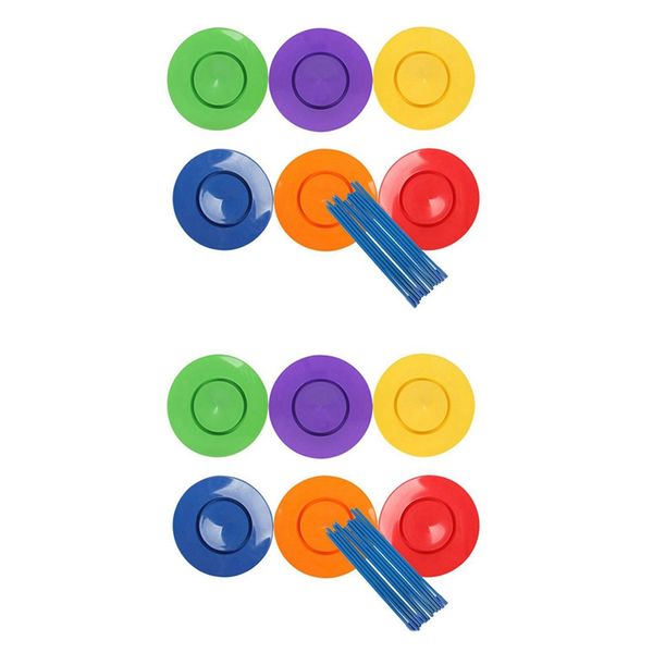 

Sets 12 Plastic Spinning Plate Juggling Props Performance Tools Kids Children Practicing Balance Skills Toy Home Outdoor