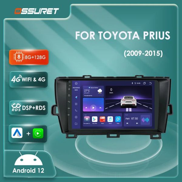 

7862 9 Android Auto radio for Toyota Prius XW30 2009-2015 Multmedia Video player DSP Carplay GPS navi Stereo 4G wifi SWC Screen 200-2015