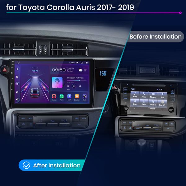 

V1pro Junsun AI Voice Car Radio Android Auto Multimedia For Toyota Corolla 11 Auris E180 2017 - 2019 CarPlay GPS 2din autoradio Play
