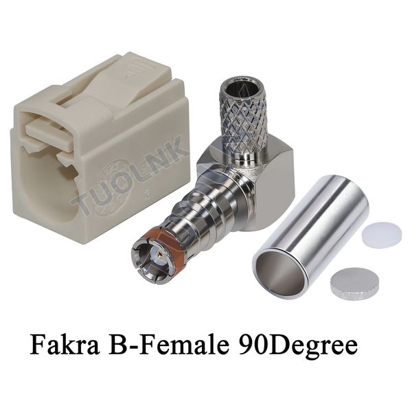 

Crimp Fakra Connector Right Angle for LMR195 RG58 RG142 RG400 Cable Car Radio FM GPS Antenna Fakra Adapter A B C D E F G H K Z