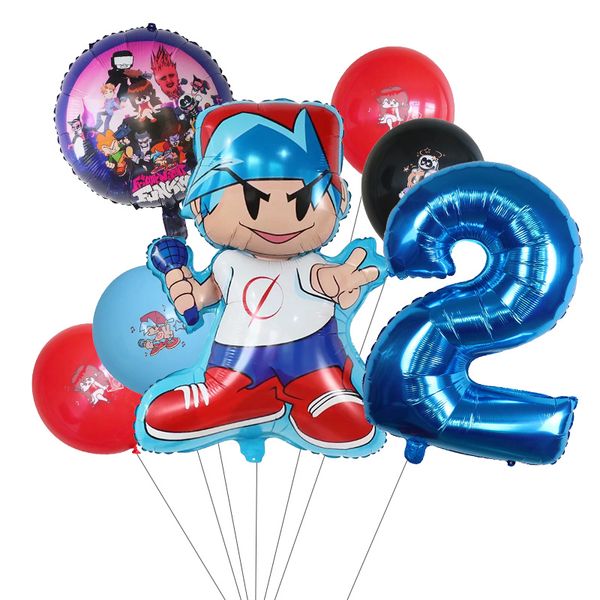 

Friday 7Pcs Night Digital Balloons Set Funkin Number Globos Children's Birthday Party Baby Shower Home Decorations Kids Toy Gift