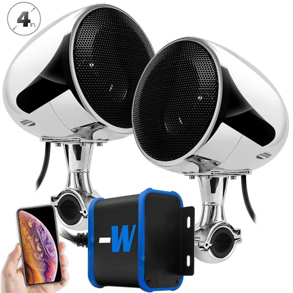 

Waterproof 300W 2CH Amplifier Motorcycle Audio System Outdoor ATV/UTV Stereo Bluetooth Speakers with FM Radio, USB, AUX MP3 Play
