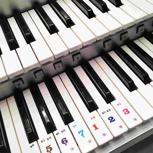 2 Sheets Electronic 61 Key Keyboard Stickers Keyboards Numbers Music Instrument Supplies