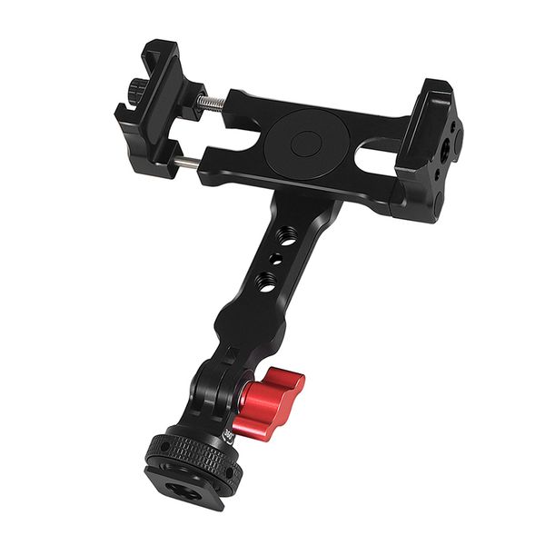 

Mobile Phone Universal Holder Clip Clamp Cold Shoe Base 1/4 3/8 Tripod Adapter Mount Knob Lock for 62~87mm Smartphones Bracket
