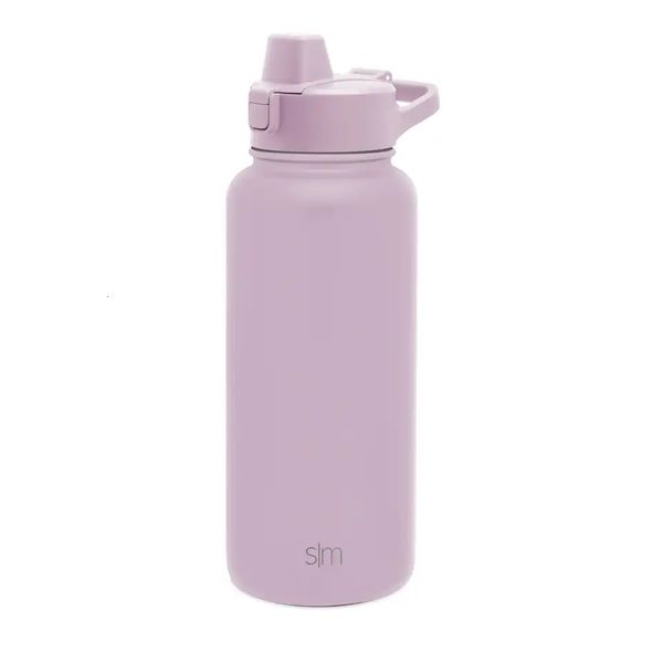 

Stainless Steel Water Bottle with Straw Lid | 32oz, Double Wall Vacuum Insulated, Keeps Drinks Cold, Lavender Mist, Blue