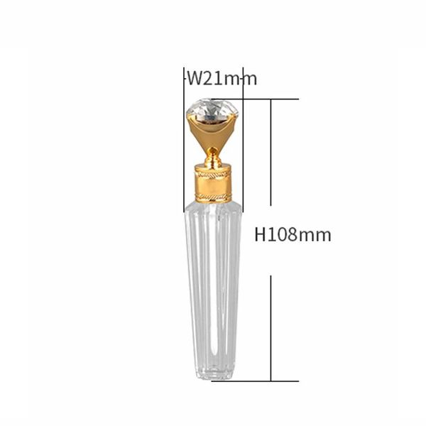 10/20/30/50/100pcs 2ml Empty Lip Gloss Tubes Bulk with Diamand Gold Silver Cap Lipgloss Packaging Box Cosmetic Containers