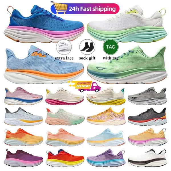 

Running Shoes 2024 Mens Womens hokashoe Sneakers Bondi 8 Pink Triple Black White Blue Purple Orange Men Womens Outdoor Trainers Sneakers Casual Shoes DHgate, Red