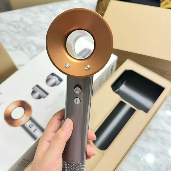 

Professional high-performance nozzle vacuum fanless hair dryer with intelligent temperature control high-speed hair dryer set US/UK/EU regulations, Silver