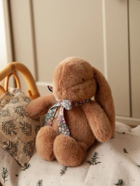 

Brown Fluffy Plush Toy with ral Bow Cute Hable Stuffed Rabbit Soft for Kids Gift Baby Toys Wholesale Plushies 240924, Blue