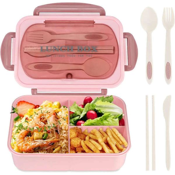 

Compartments 1200Ml Bento 3 Kids Leakproof Box With Utensils Pink Lunch Boxes For Adults 0712 es, Black