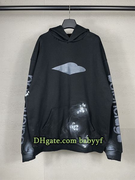 

Men hoodie designer hoodie High quality Sweatshirt Premium Hoodie Streetwear Old retro style Flocking letters Men Plus size hoodie Fashion pullover 8913 sweater, 8913-black