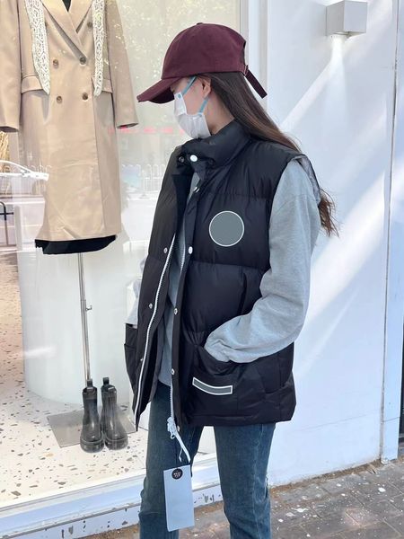 

canada vest real ful man vest Down Jacket Warm Winter Parka goosee down coat women coats designer men coatwomen fur coat winter jacket goosed jacket veste, Dark grey