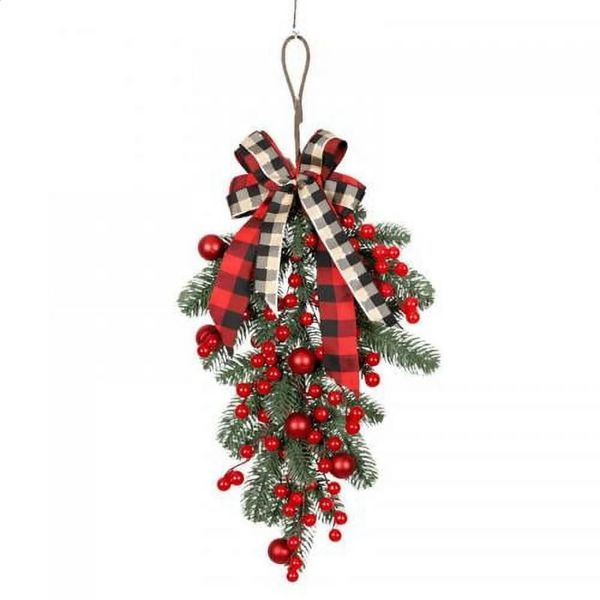 

Christmas Wreaths Pendants Bows Set - Modern Home Courtyard Garden Decoration