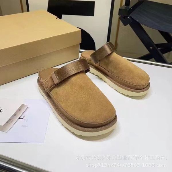

Ujia's new Venus thick sole Baotou Boken half drag leather breathable height increasing outdoor wear summer women's shoes casual and cool