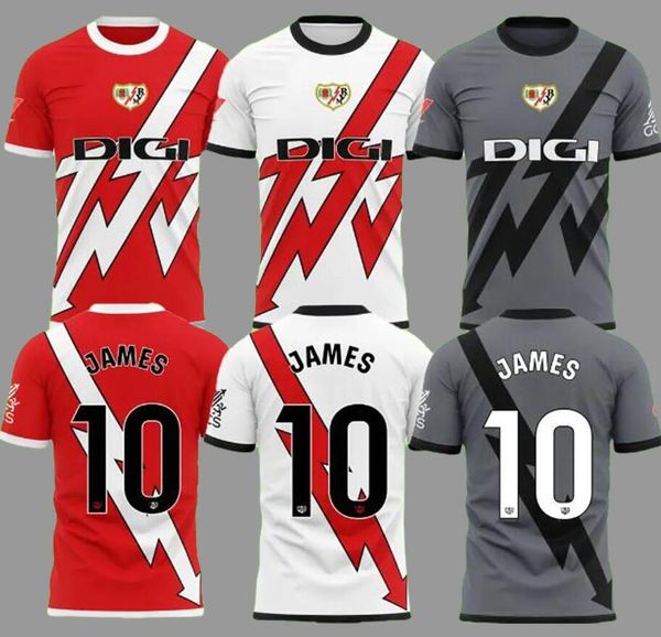 

JAMES 24 25 Rayo Vallecano soccer jerseys men kids kit home away third Camiseta de Futbol FALCAO CARCIA PALAZON CAMELLO 2024 2025 football shirt red white black