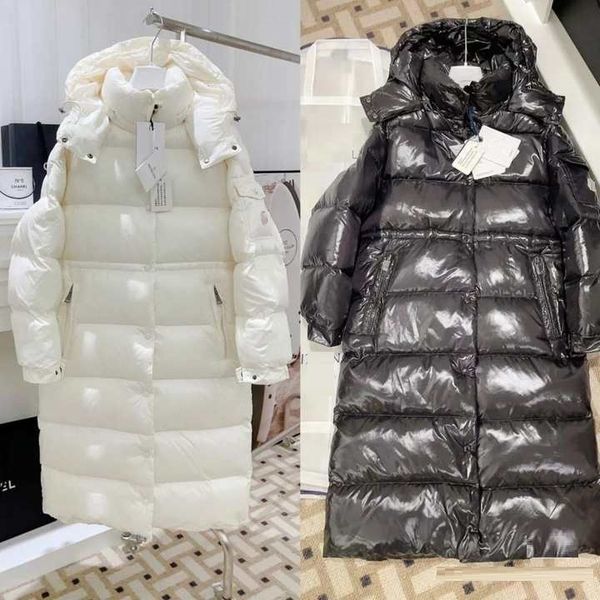

women long coat designer cave -t faucon winter thickened women long hooded coat parka down Jacket Outwears Each grid is filled with down and full, Cavettaz black