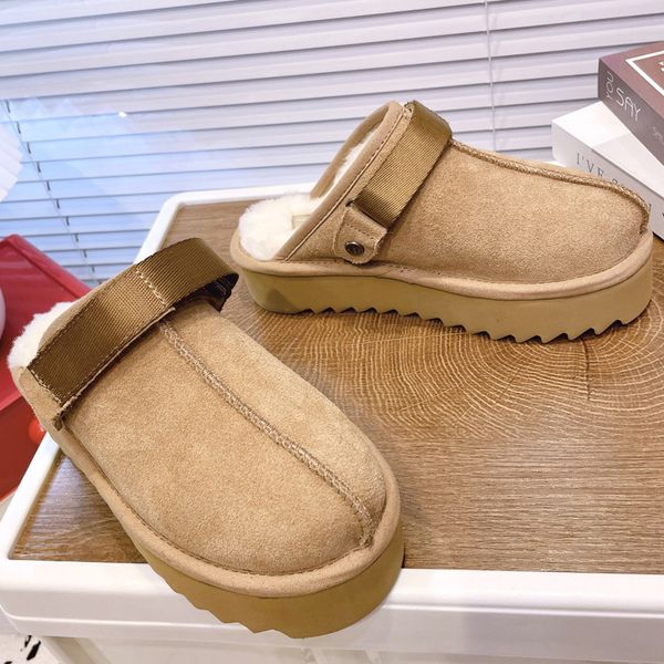 

Goldenstar Clog Slippers Tazz Tasman Designer Sandals Sliders Australian Boots Platform Women Men Ultra Sheepskin Wool Mustard Chestnut Black Winter Summer kids A+, U-7