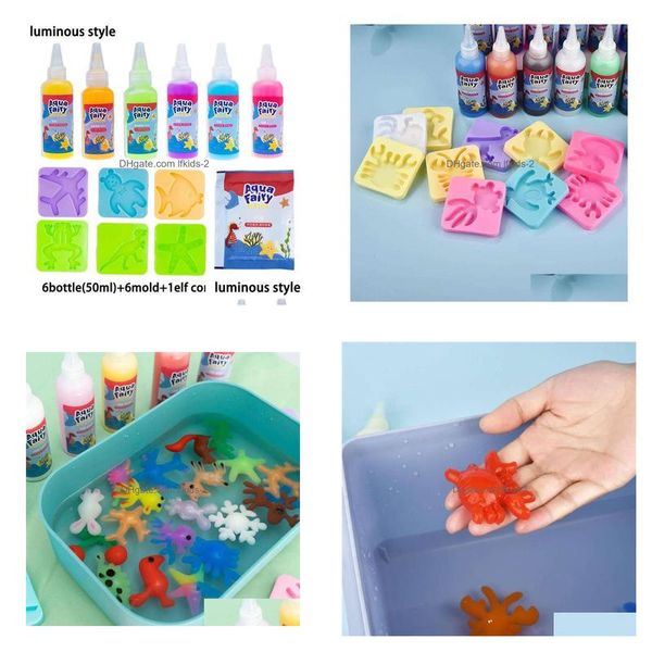 

Games Novelty Diy Magic Water Elf Ocean Mold For Kids 3D Handmade Kits Aqua Fairy Gel Toy Set Handicrafts Educational Toys Gift Drop D Otg2W s