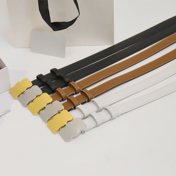 

Designer Cowhide Belt Stylish Womens Leather Belts Width 2.5CM Fashion Smooth Buckle 6 Options, Multi