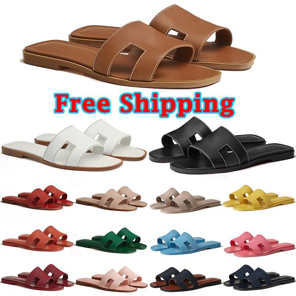 

Free shipping slippers 2024 designer sandals for women slides black white brown pink green flat sandal patent leather slide womens sliders outdoor indoor shoes, Silver