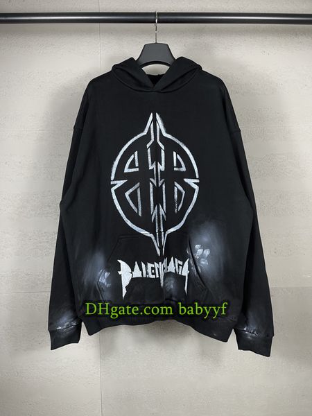 

Men hoodie designer hoodie High quality Sweatshirt Premium Hoodie Streetwear Old retro style Flocking letters Men Plus size hoodie Fashion pullover 8936 sweater, 8936-black